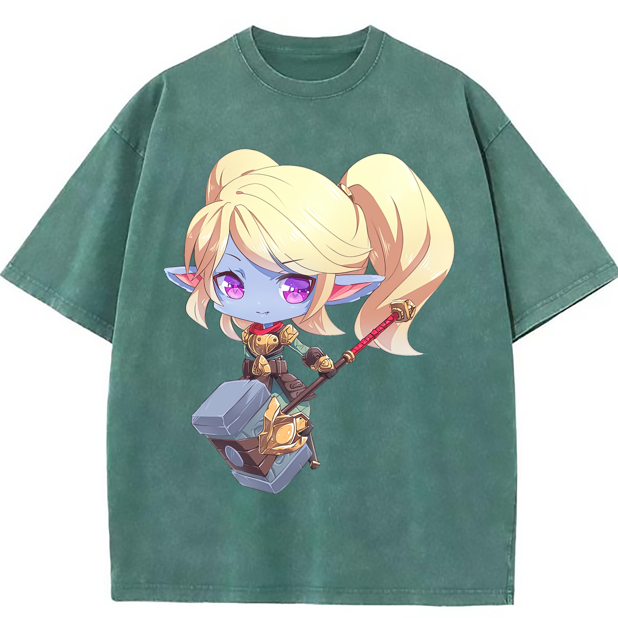 （画像用） リーグ・オブ・レジェンド League of Legends LOL 綿100% ヴィンテージ風 半袖Tシャツ（フロントプリント）